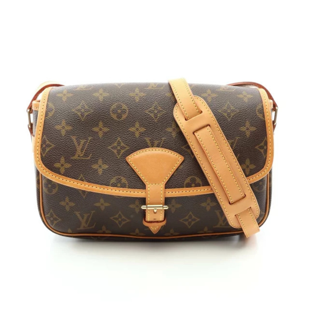 Louis Vuitton Sologne Monogram Shoulder Bag Canvas Leather Brown